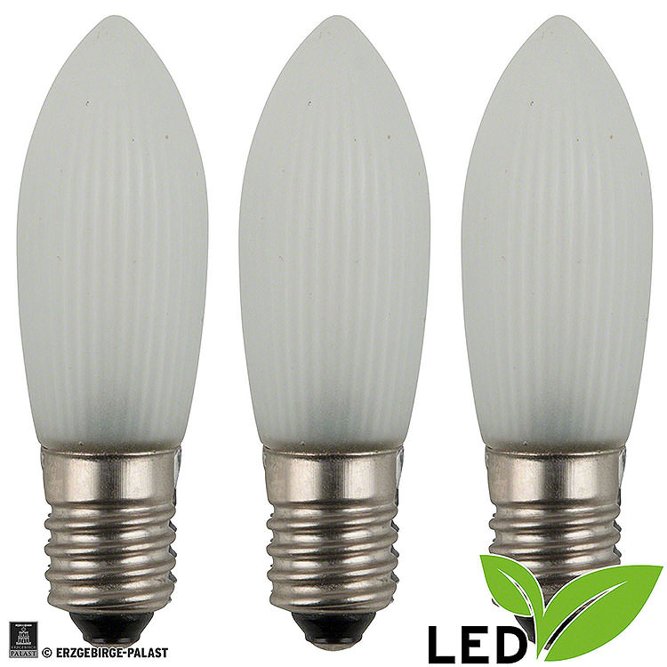 LED Rippled Bulb Frosted  -  E10 Socket  -  Warm White  -  0.1 - 0.2W
