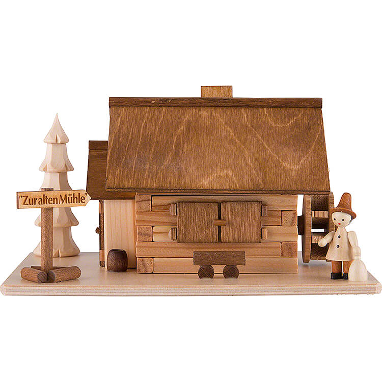 Smoking Hut  -  Old Mill with Wanderer  -  10cm / 4 inch