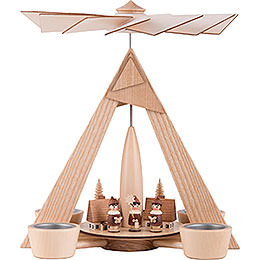 1 - Tier Pyramid  -  Carolers Seiffen Natural  -  29cm / 11.2 inch