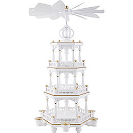3 - Tier Pyramid  -  without Figurines, White - Gold  -  51cm / 20 inch