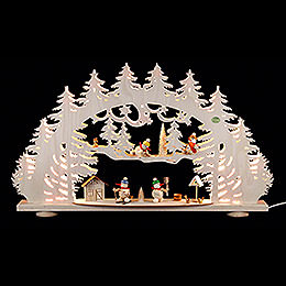 3D Candle Arch  -  'A Snowman's Wonderland'  -  66x40x8,5cm / 26x16x3.3 inch