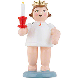 Advent Angel with Crown and Candle  -  6,5cm / 2.6 inch