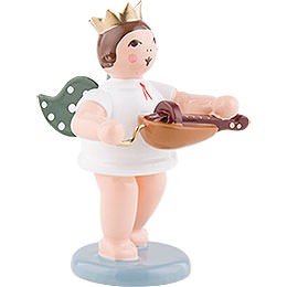 Angel with Crown and Hurdy - Gurdy  -  6,5cm / 2.5 inch