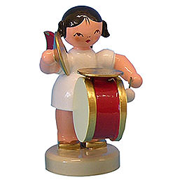Angel with Drum and Cymbal  -  Red Wings  -  Standing  -  6cm / 2,3 inch