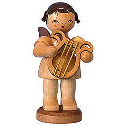 Angel with Lyre  -  Natural Colors  -  Standing  -  9,5cm / 3,7 inch