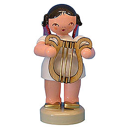 Angel with Lyre  -  Red Wings  -  Standing  -  6cm / 2,3 inch
