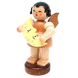 Angel with Moon  -  Natural Colors  -  Standing  -  6cm / 2.4 inch