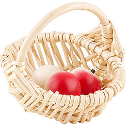 Basket with 3 Apples  -  8cm / 3 inch