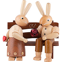 Bunny Couple Sitting  -  9cm / 3.5 inch