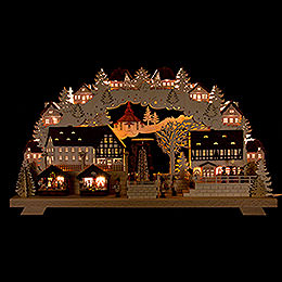 Candle Arch  -  Christmas Market with Turning Pyramid  -  70x40cm / 27.5x15.7 inch