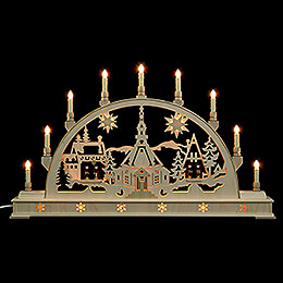 Candle Arch  -  Church with Carol Singers and Base  -  78x45cm / 31x18 inch