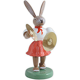 Easter Bunny with Cymbals, Colored  -  7,5cm / 3 inch