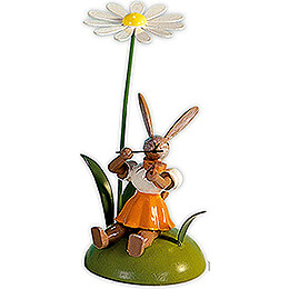 Easter Bunny with Marguerite and Violin, Colored  -  10cm / 3.9 inch