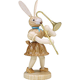 Easter Bunny with Sliding Trombone  -  Natural  -  7,5cm / 3 inch