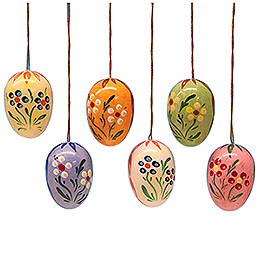 Easter Egg Set with Dot - Flowers  -  3,5cm / 1.4 inch