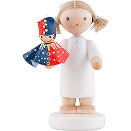 Flax Haired Angel with Punch  -  5cm / 2 inch