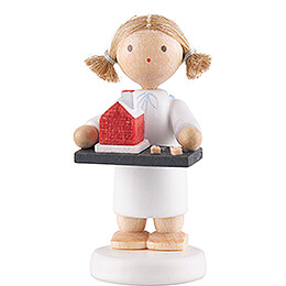 Flax Haired Angel with Smoking House  -  5cm / 2 inch