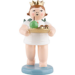 Gift Angel with Crown and Christmas Plate  -  6,5cm / 2.6 inch