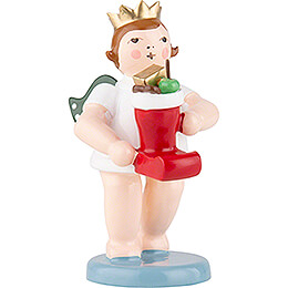 Gift Angel with Crown and Santa Boot  -  6,5cm / 2.6 inch