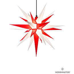 Herrnhuter Moravian Star A7 White/Red Plastic  -  68cm/27 inch