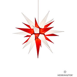 Herrnhuter Moravian Star I6 White/Red Paper  -  60cm / 23.6 inch