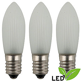 LED Rippled Bulb Frosted  -  E10 Socket  -  Warm White  -  0.1 - 0.2W