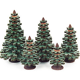Layered Trees  -  Conifers Green  -  5 pieces  -  8cm / 3.1 inch