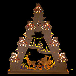Light Triangle "Santa on Sled"  -  38x43cm / 15x16.9 inch