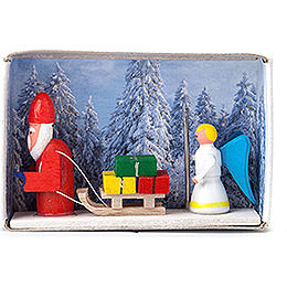 Matchbox  -  Santa Claus with Angel  -  4cm / 1.6 inch
