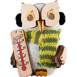 Mini Owl with Thermometer  -  7cm / 2.8 inch