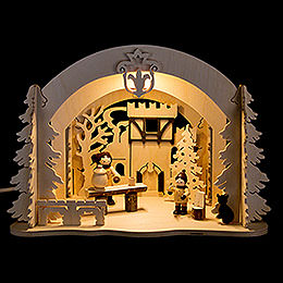 Motive Light  -  Diorama Castle Christmas  -  19cm / 7.5 inch