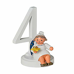 Number "4" with Angel  -  7cm / 2.8 inch
