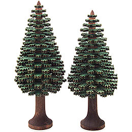 Schichtenbäume  -  Nadelbäume grün, 2 - teilig  -  14cm
