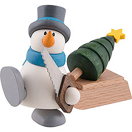 Snow Man Otto with Sleigh and Tree  -  9cm / 3.5 inch