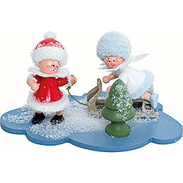 Snowflake and Santa Claus  -  10x7x6cm / 4x2.8x2.3 inch
