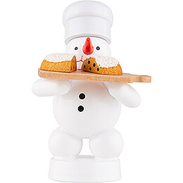 Snowman Baker with Christmas Stollen  -  8cm / 3.1 inch