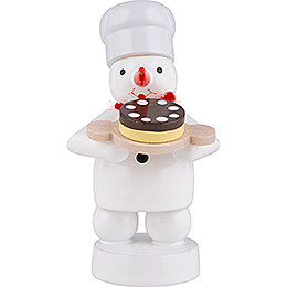 Snowman Baker with Pie  -  8cm / 3.1 inch