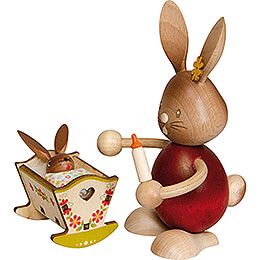 Snubby Bunny with Cradle  -  12cm / 4.7 inch
