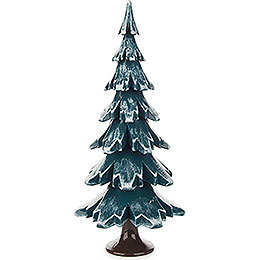 Solid Wood Tree  -  Green - White  -  19cm / 7.5 inch