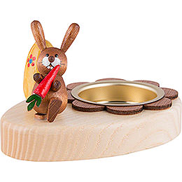 Tea Light Holder  -  Bunny with Carrot and Egg  -  5cm / 2 inch