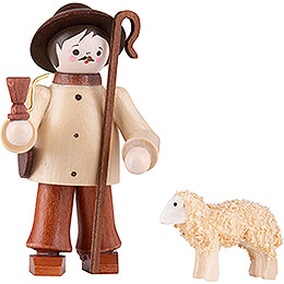 Thiel Figurine  -  Shepherd with Sheep  -  natural  -  6cm / 2.4 inch