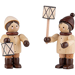 Thiel Figurines  -  Lantern Children  -  natural  -  Set of Two  -  5cm / 2 inch