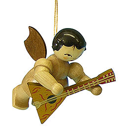 Tree Ornament  -  Angel with Balalaika  -  Natural Colors  -  Floating  -  5,5cm / 2,1 inch