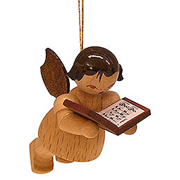Tree Ornament  -  Angel with Book  -  Natural Colors  -  Floating  -  5,5cm / 2,1 inch