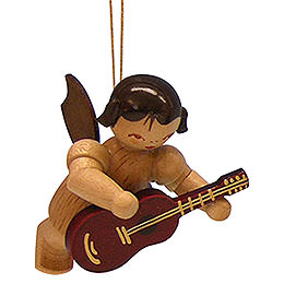 Tree Ornament  -  Angel with Guitar  -  Natural Colors  -  Floating  -  5,5cm / 2,1 inch