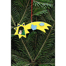 Tree Ornament  -  Snowman in Shooting Star  -  13x5,5cm / 5.1x2.2 inch