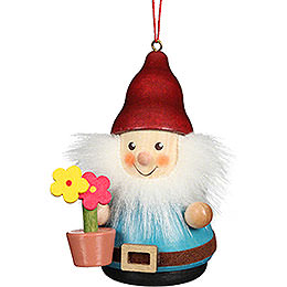 Tree Ornament Teeter Man Dwarf with Flower Pot  -  8cm / 3.1 inch