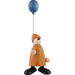 Well - Wisher Linus with Blue Balloon, Yellow  -  9cm / 3.5 inch