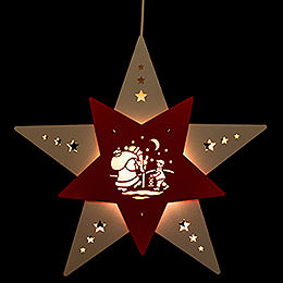 Window Picture Star "Santa's Little Helper" White/Red  -  30,5x29x6cm / 12x11.4x2.4 inch